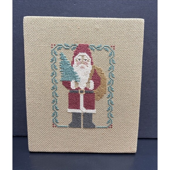The Prairie Schooler Santa ~ Completed Cross Stitch - Picture 1 of 4